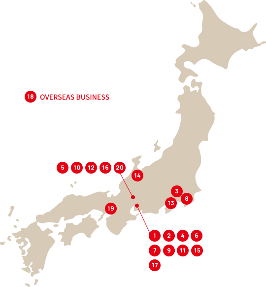 日本エコシステムグループ 事業拠点マップ